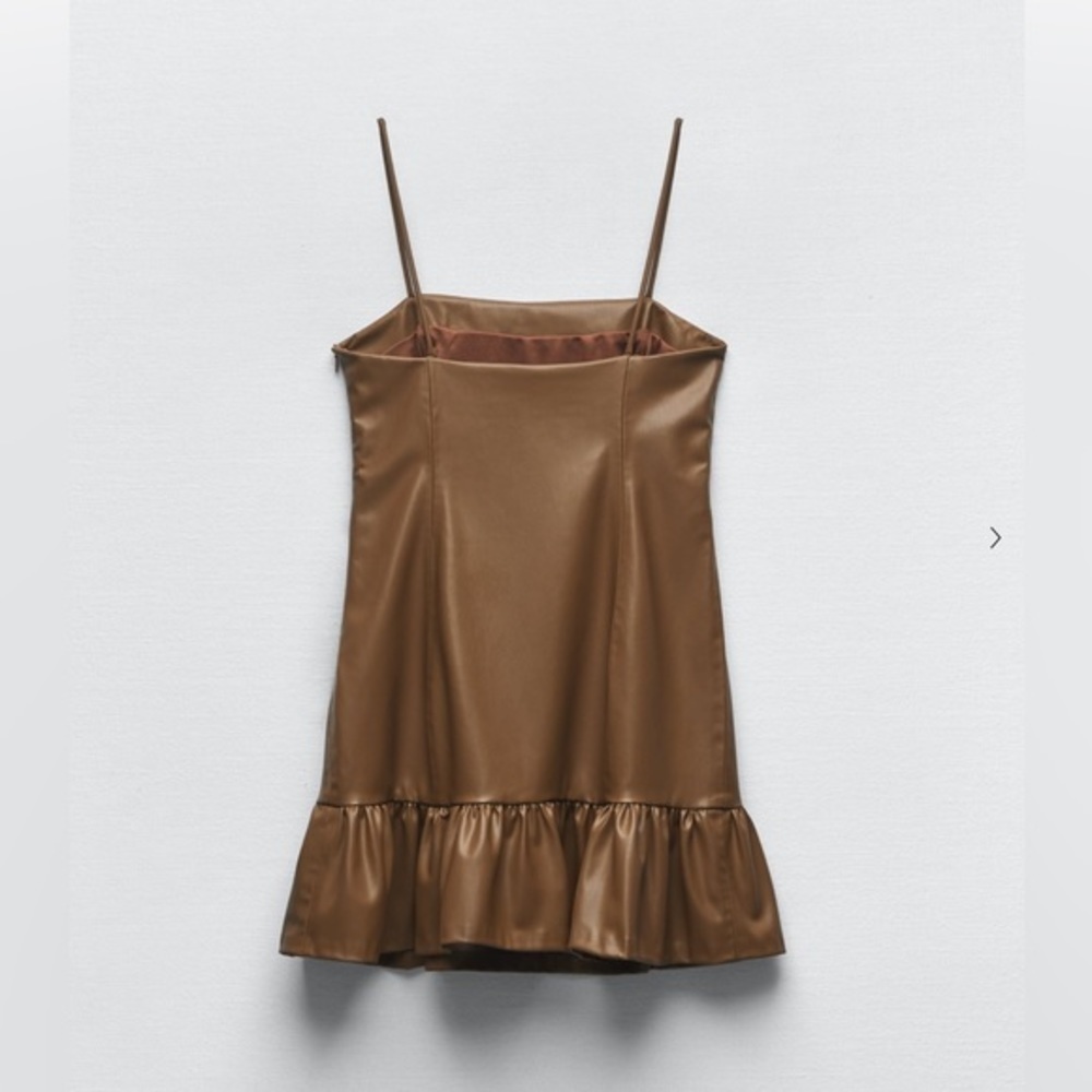 Zara Faux Leather Mini Dress Size M - Picture 2 of 4